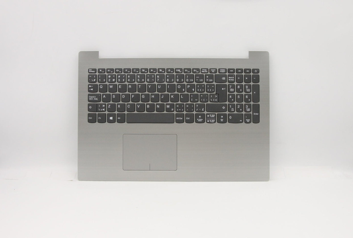 Lenovo C-Cover with Keyboard, Canadian French, Platinum Gray, Non-Backlit, Touchpad - 5CB0N86428