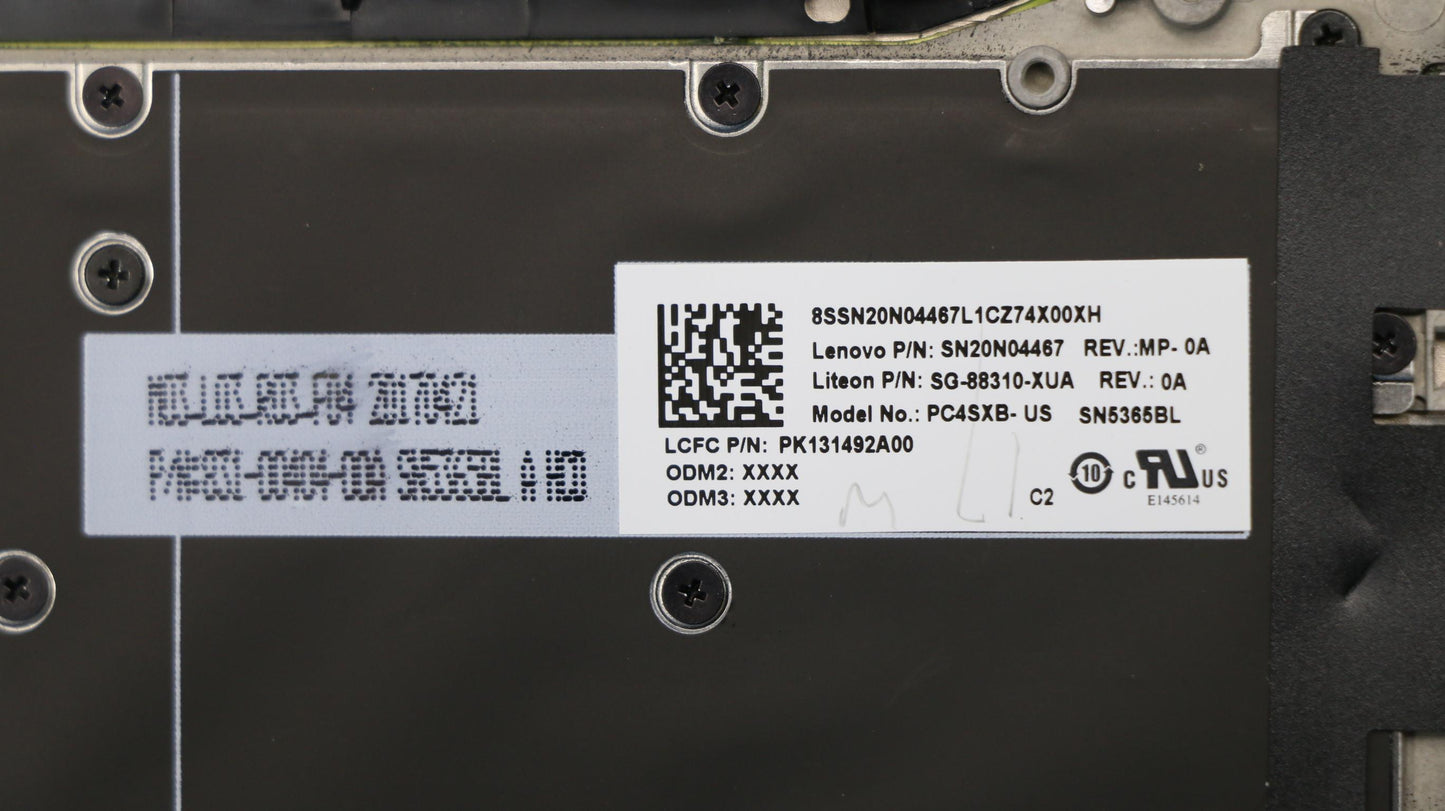 Lenovo Upper Case, Champagne Color, Fingerprint Reader, US Keyboard - 5CB0P19095