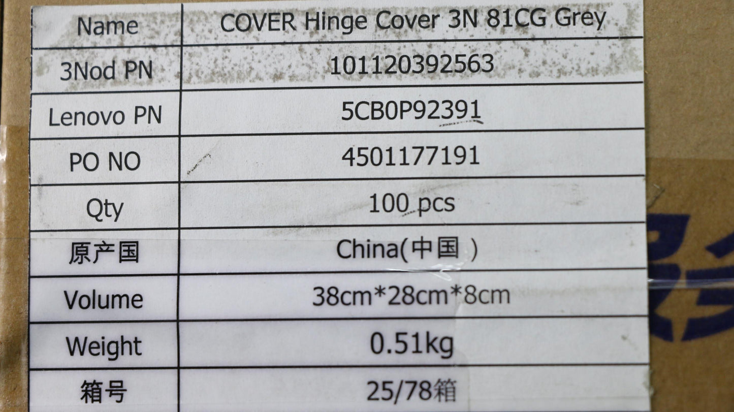 Lenovo Hinge Cover 3N 81Cg Grey - 5CB0P92391