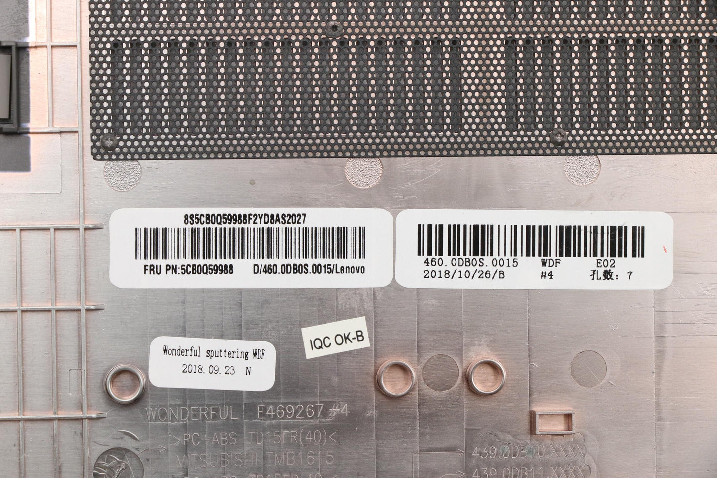 Lenovo Lower Case Cover, with Sponge, Iron Grey - 5CB0Q59988