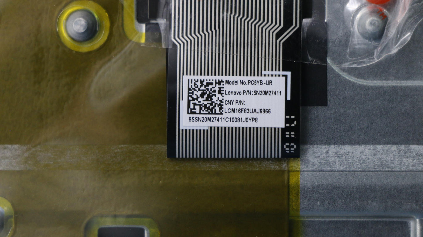 Lenovo Upper Case with Keyboard, UKR Layout, Black and Gold - 5CB0Q67243