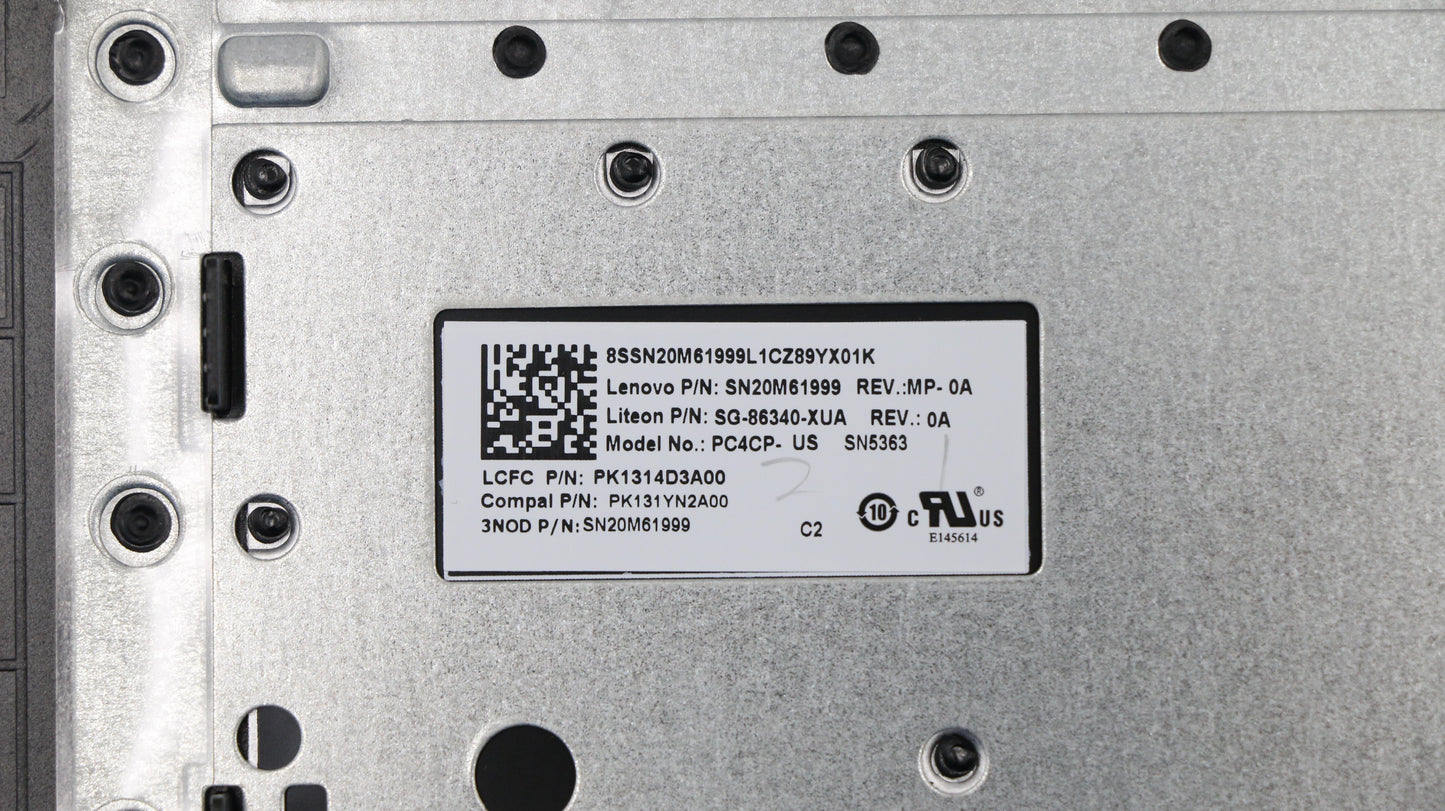 Lenovo Keyboard and Upper Case Assembly, L81D0, English - 5CB0R40359