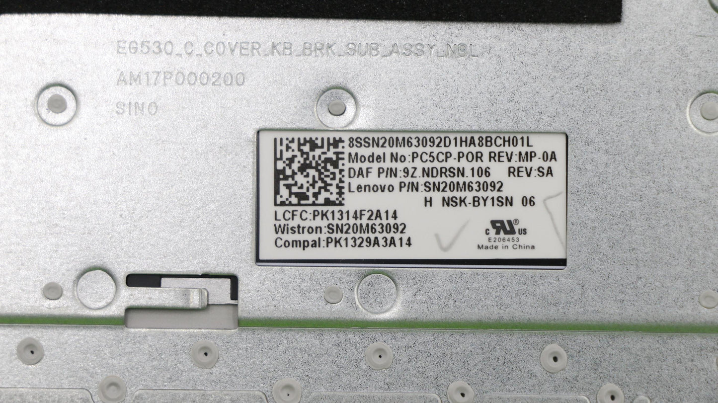 Lenovo Keyboard Internal Includes C-C - 5CB0R47033
