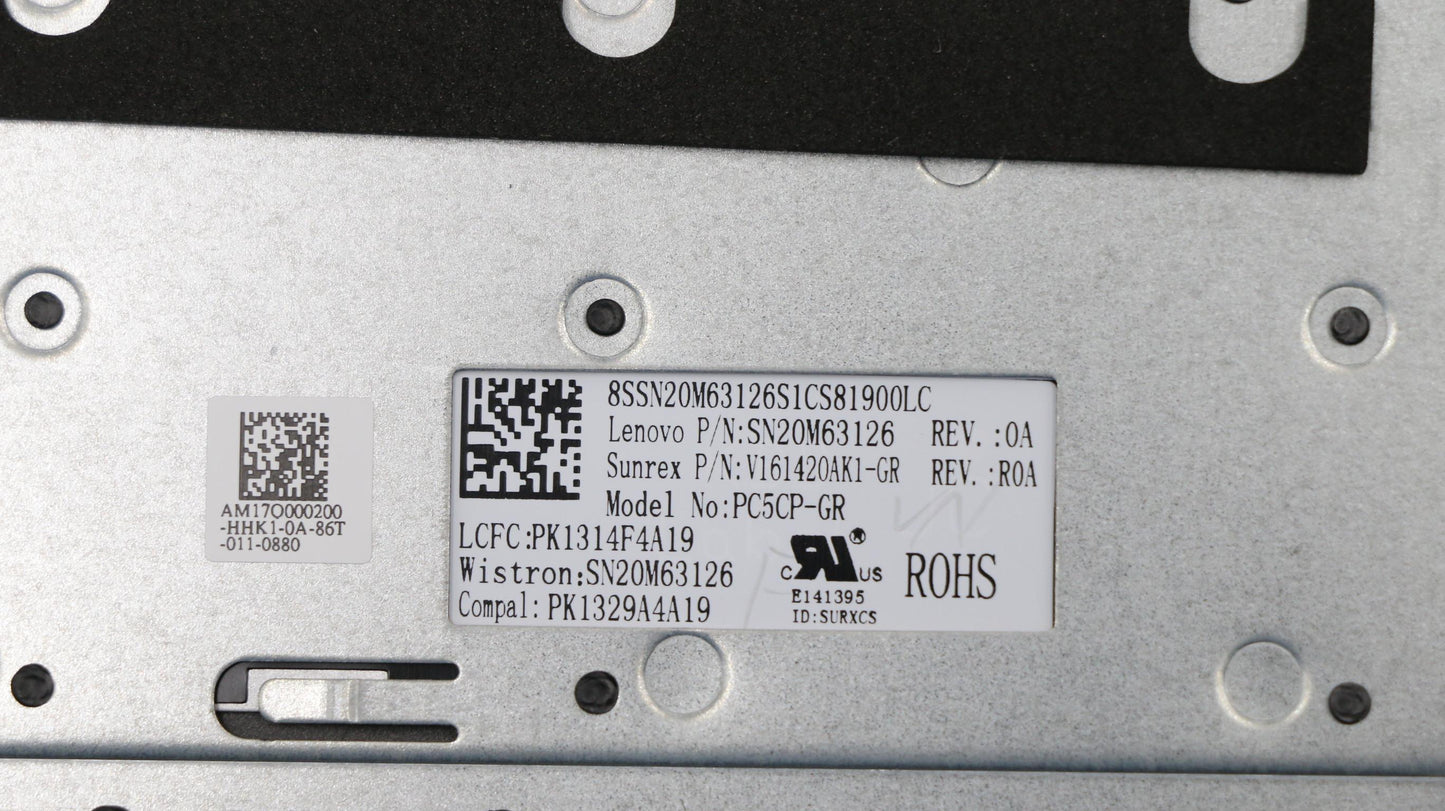 Lenovo Keyboard Internal Includes C-C - 5CB0R48089