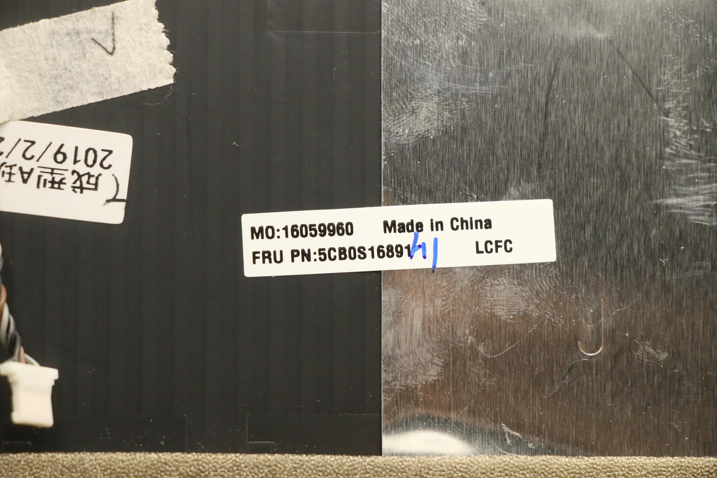 Lenovo Log Up Assy Texture Black Dis_ - 5CB0S16891