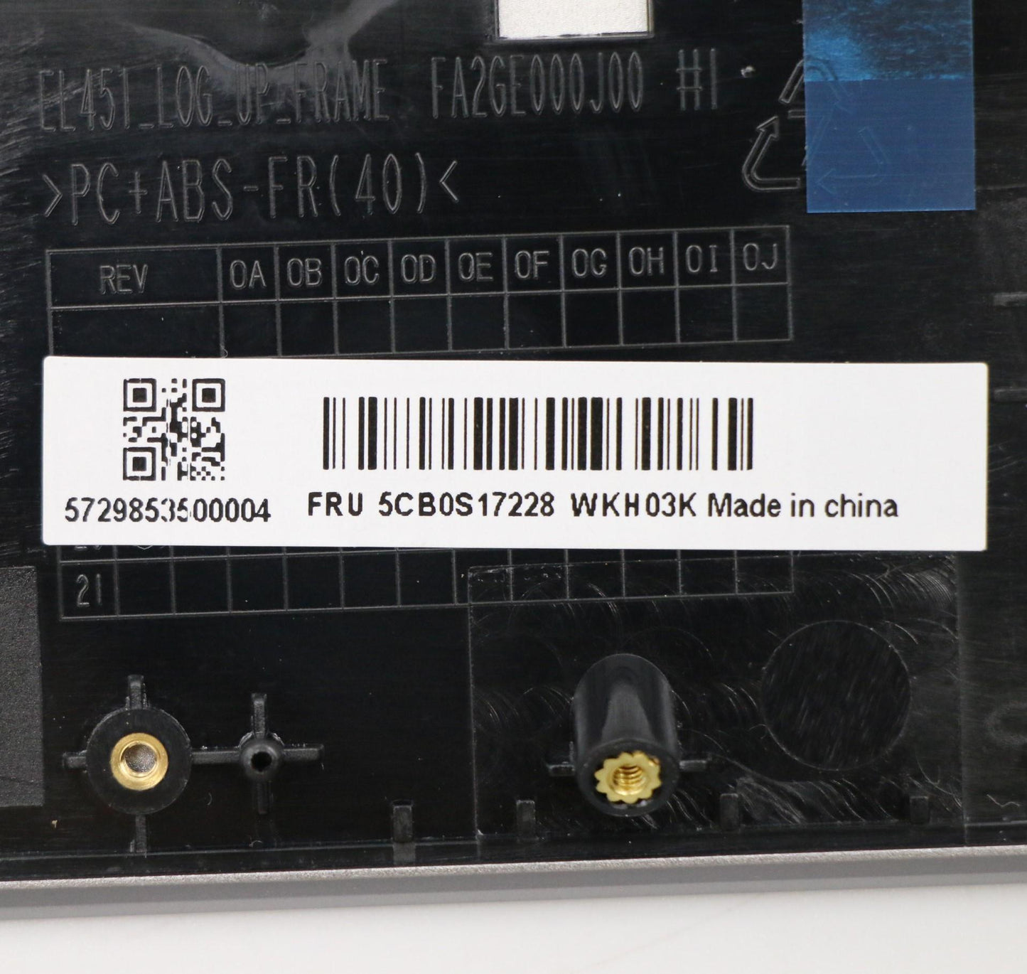 Lenovo Up Assy_Gry Fp W/Blkb Spn - 5CB0S17228