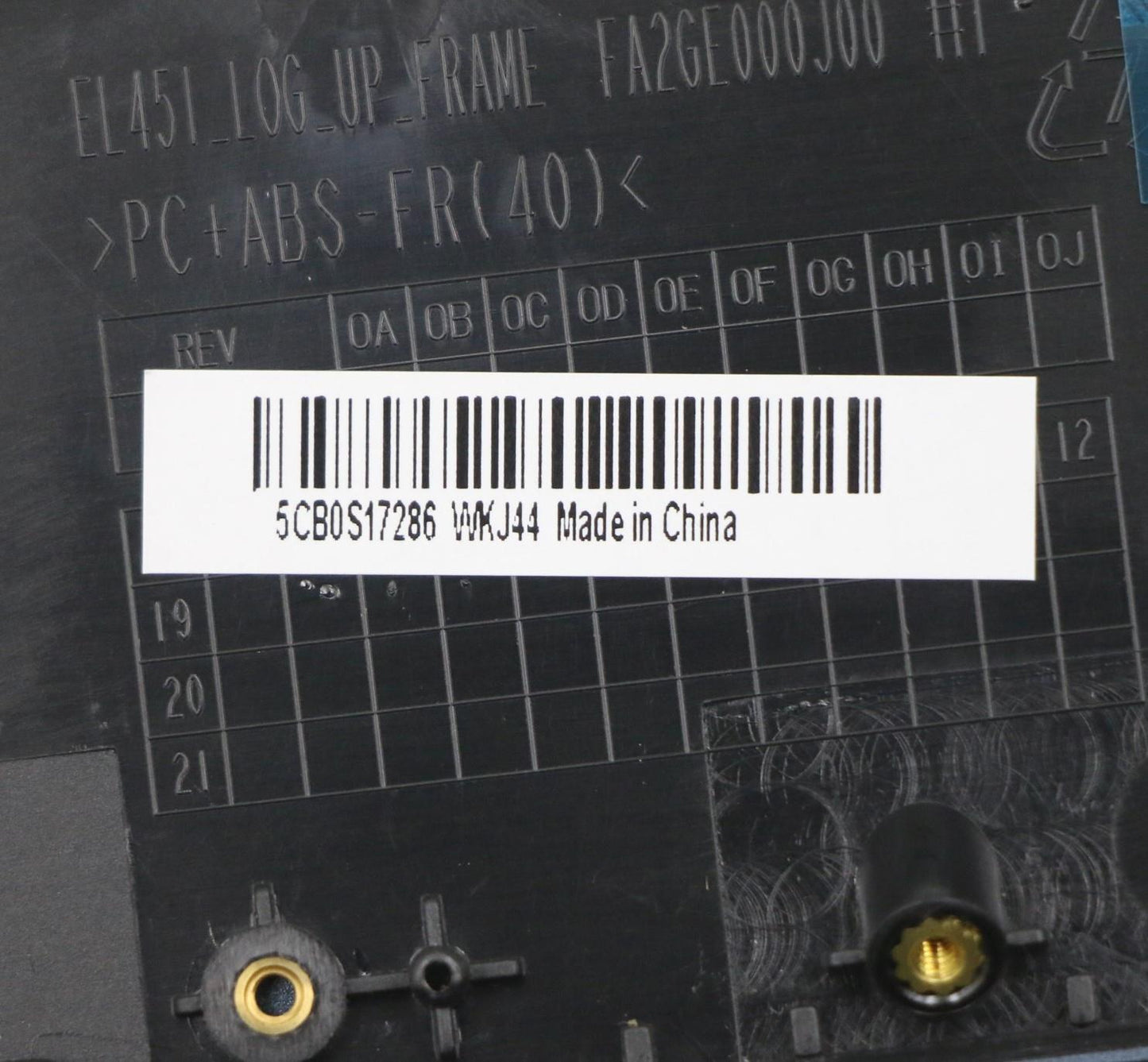 Lenovo Up Assy_Blu Fp W/Blkb Ar-E - 5CB0S17286
