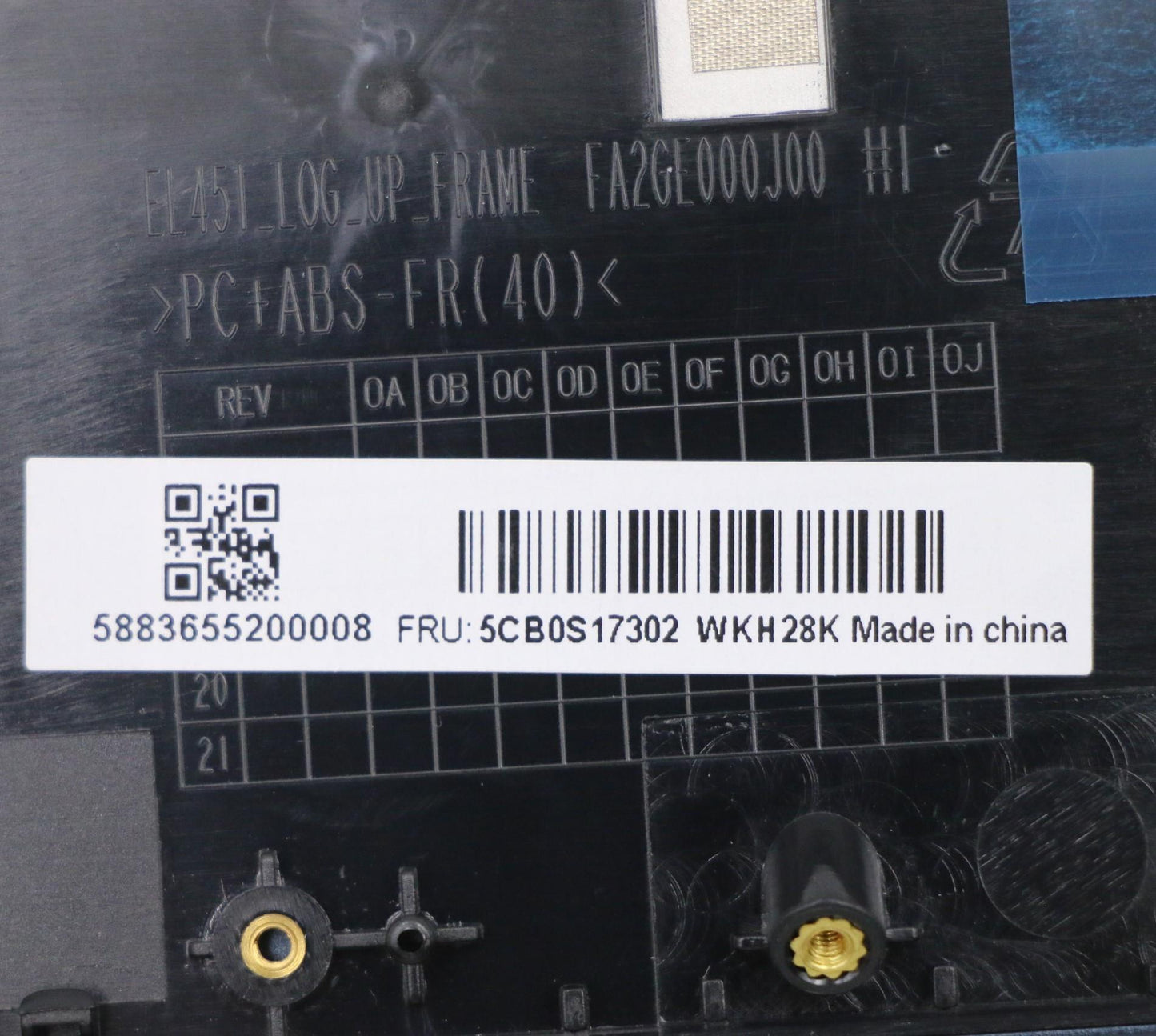 Lenovo Up Assy_Blu Fp W/Blkb Bel - 5CB0S17302