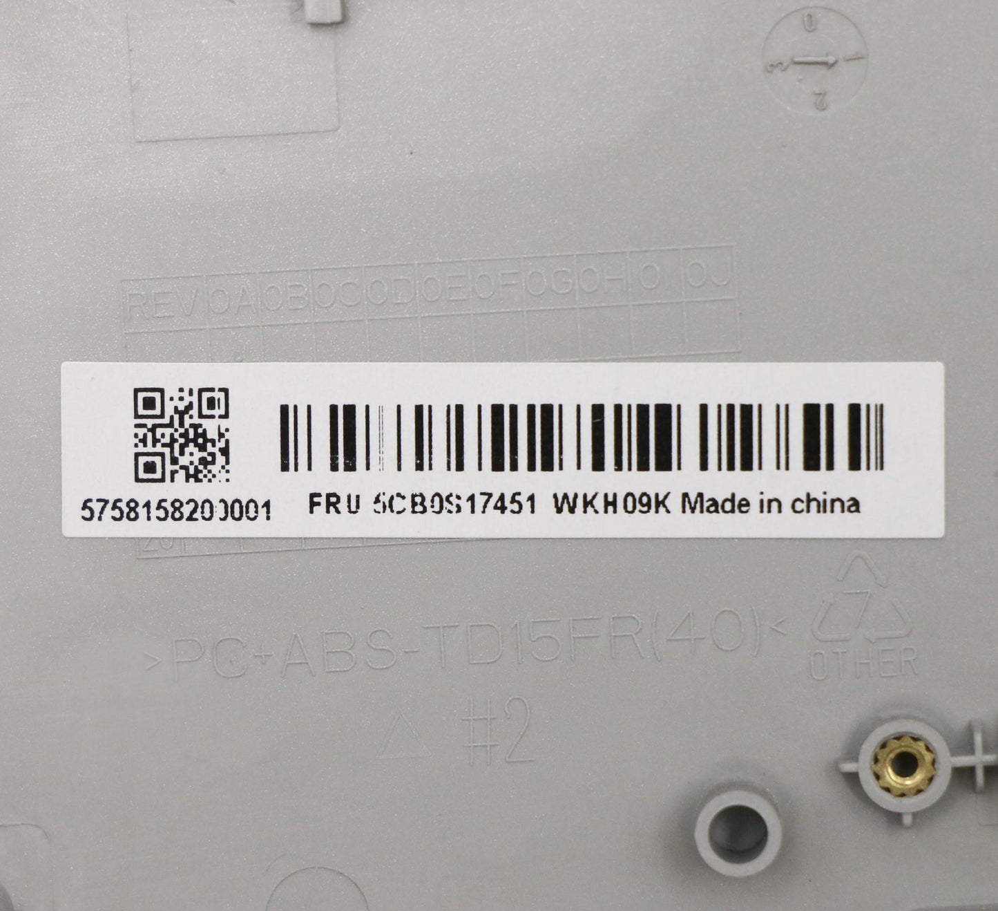 Lenovo Up Assy Pl_Gry Fp W/Blkb Heb - 5CB0S17451
