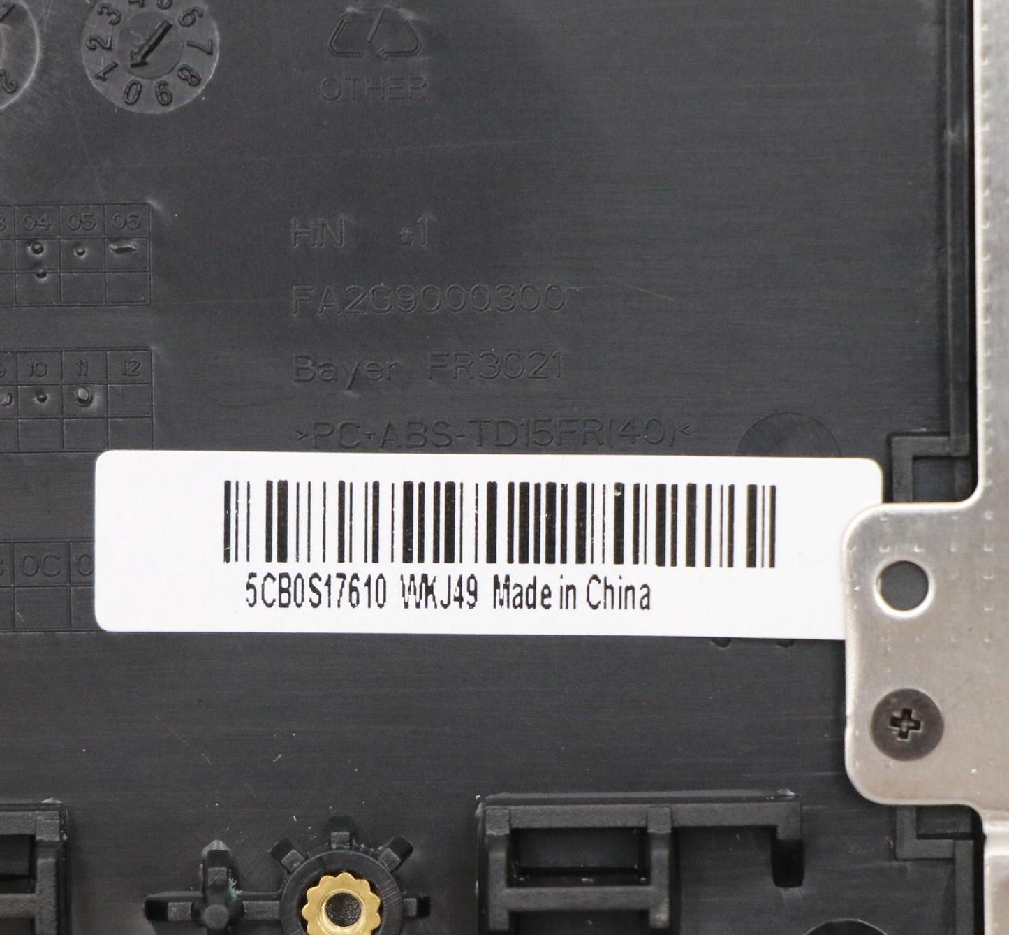 Lenovo Up Assy_Blk Nfp W/Blkb Inte - 5CB0S17610