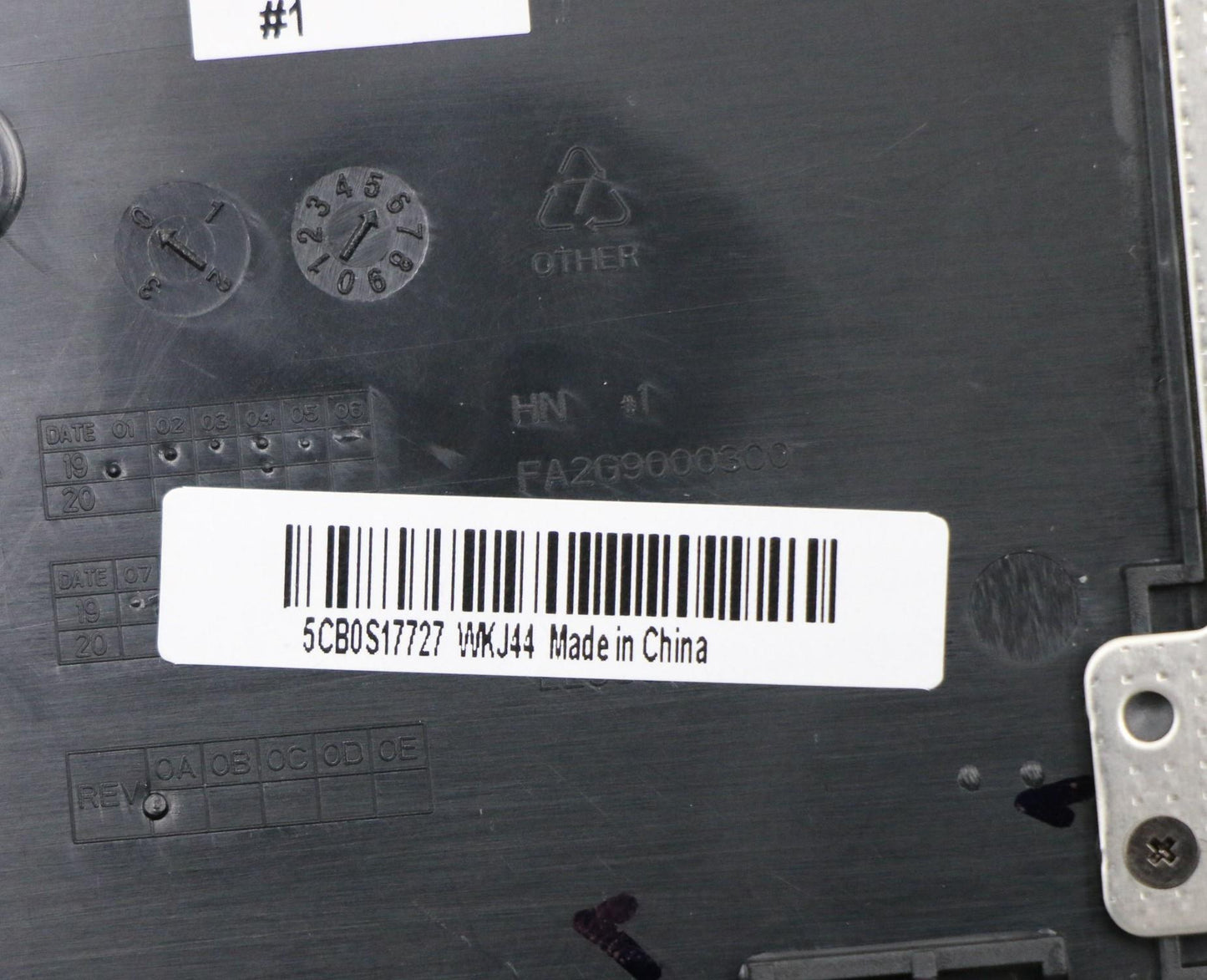 Lenovo Up Assy_Gry Fp W/Blkb Sw - 5CB0S17727