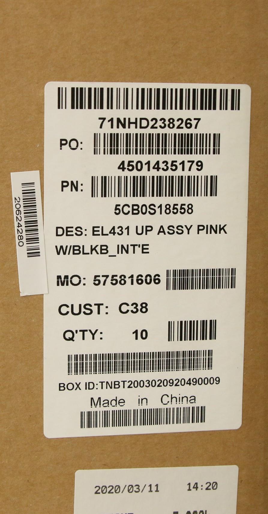 Lenovo Up Assy Pink W/Blkb_Inte - 5CB0S18558