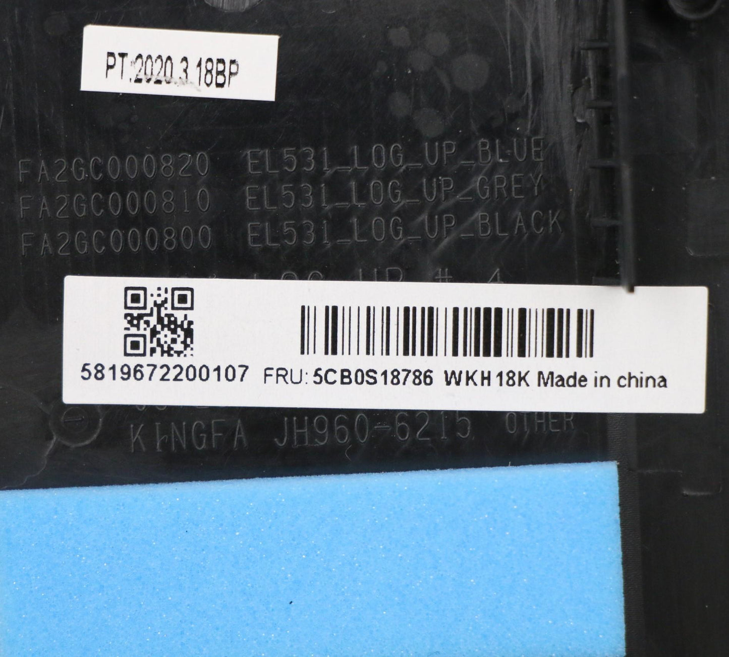 Lenovo Up Assy Blu W/Blkb_Us - 5CB0S18786