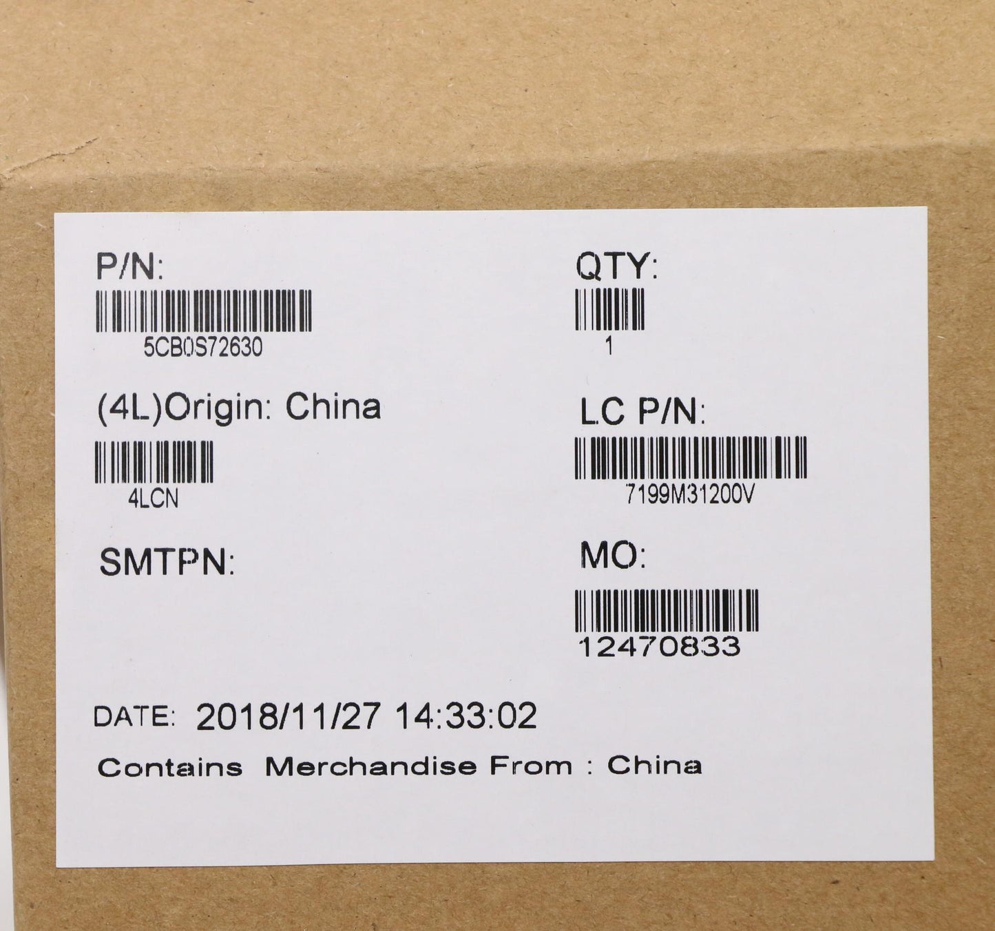 Lenovo Logic Up Assy Fp Ig_Cz-Sk - 5CB0S72630