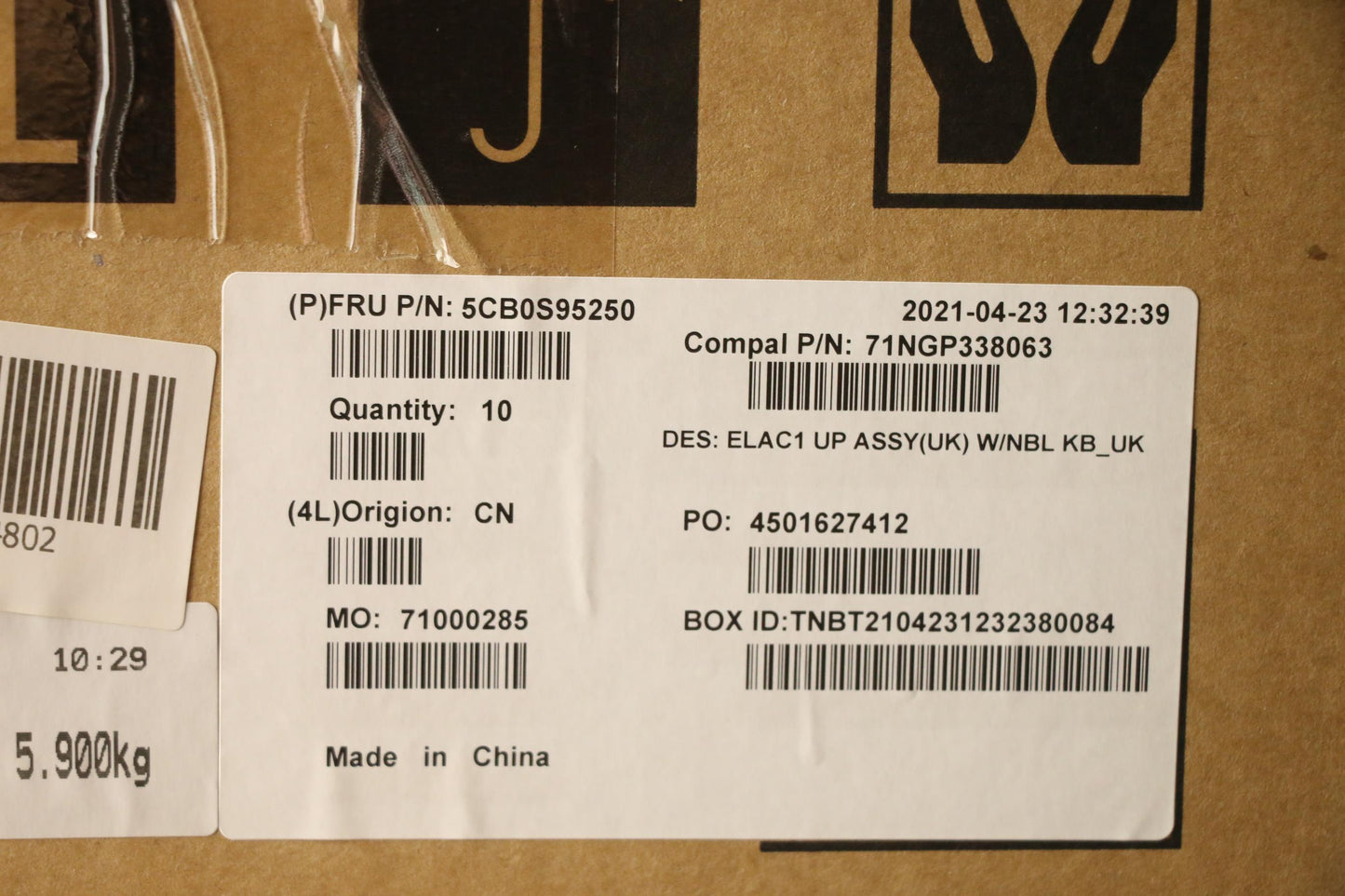 Lenovo Up Assy(Uk) W/Nbl Kb_Uk - 5CB0S95250