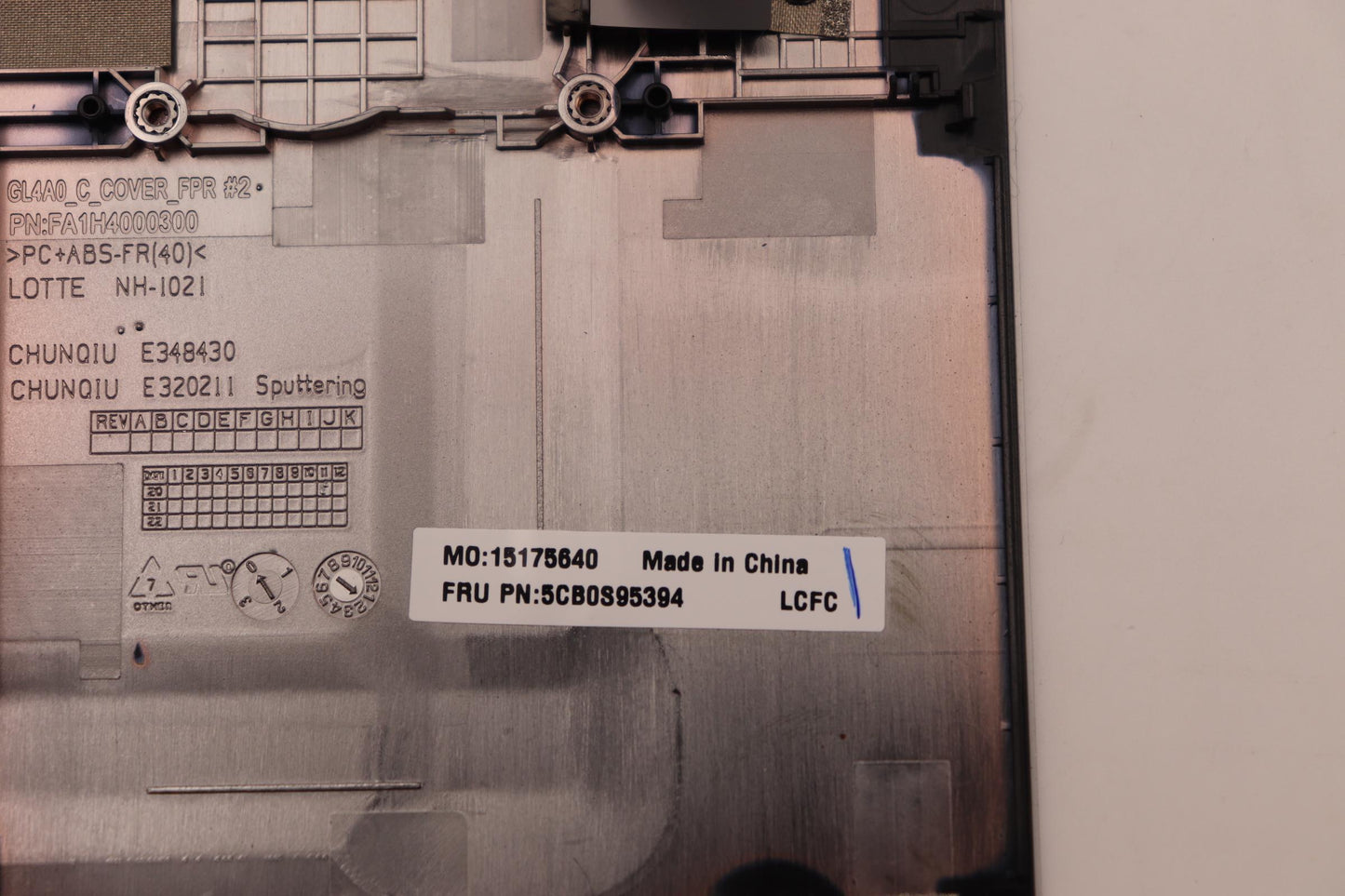 Lenovo C-Cover Assembly with Fingerprint Reader - 5CB0S95394