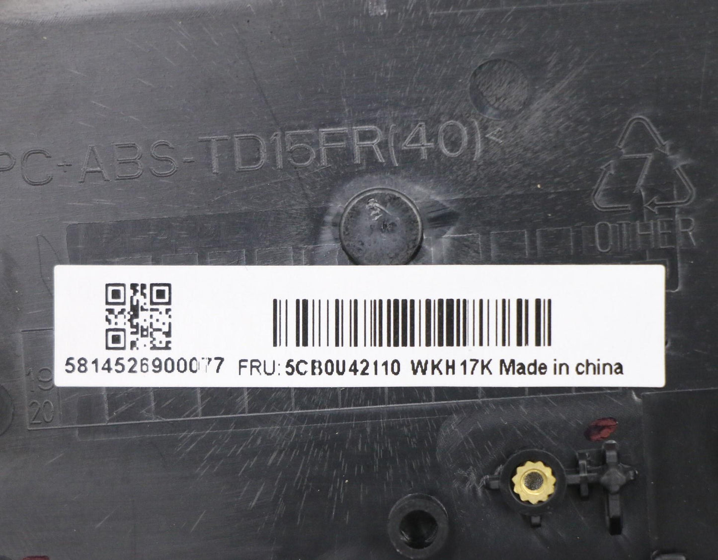 Lenovo Up Assy Al_Gry Fp W/Blkb Us - 5CB0U42110
