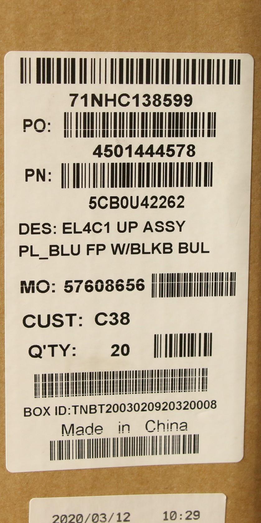 Lenovo Up Assy Pl_Blu Fp W/Blkb Bul - 5CB0U42262