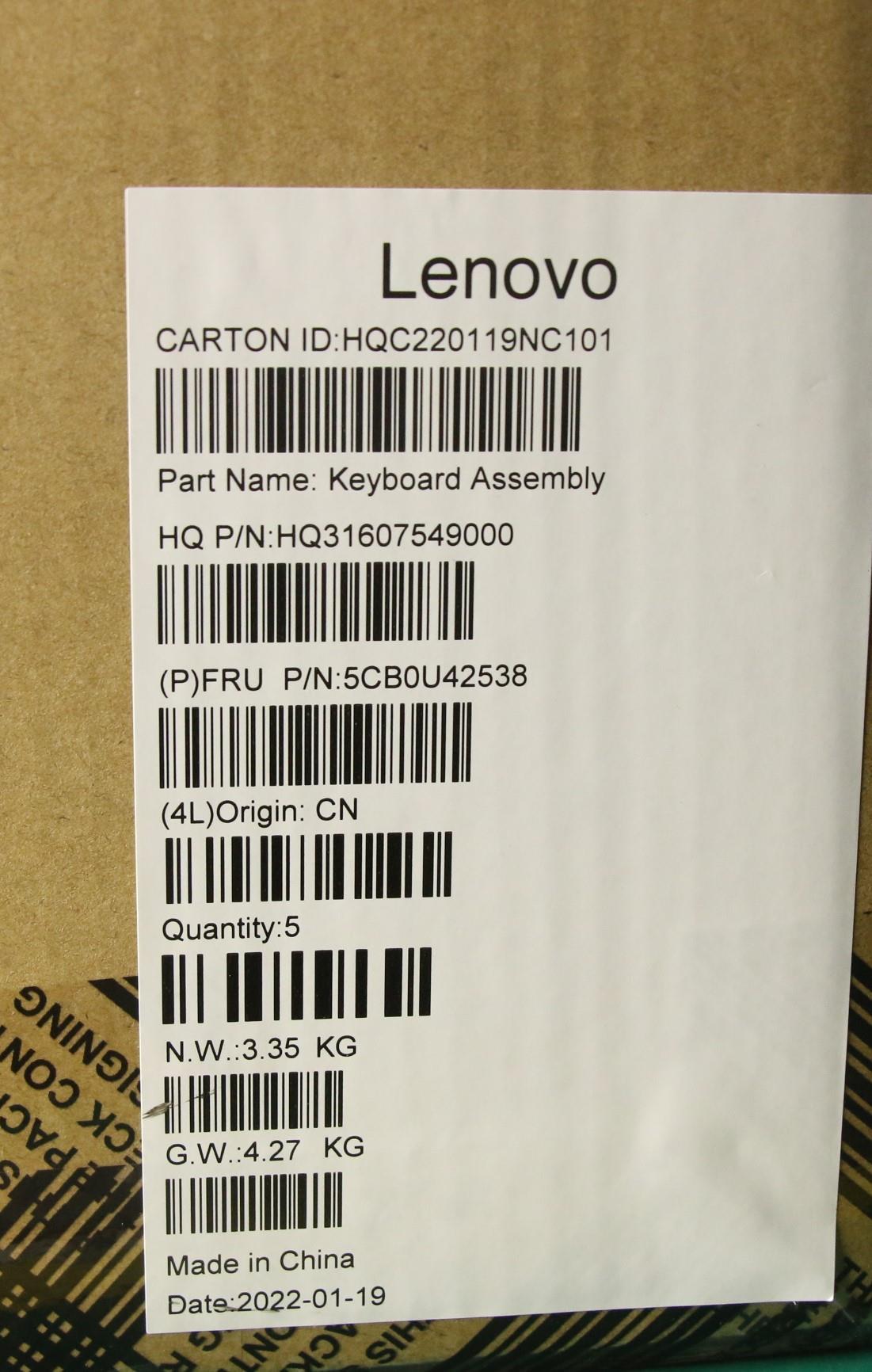 Lenovo C Cover Mgr Al Us - 5CB0U42538