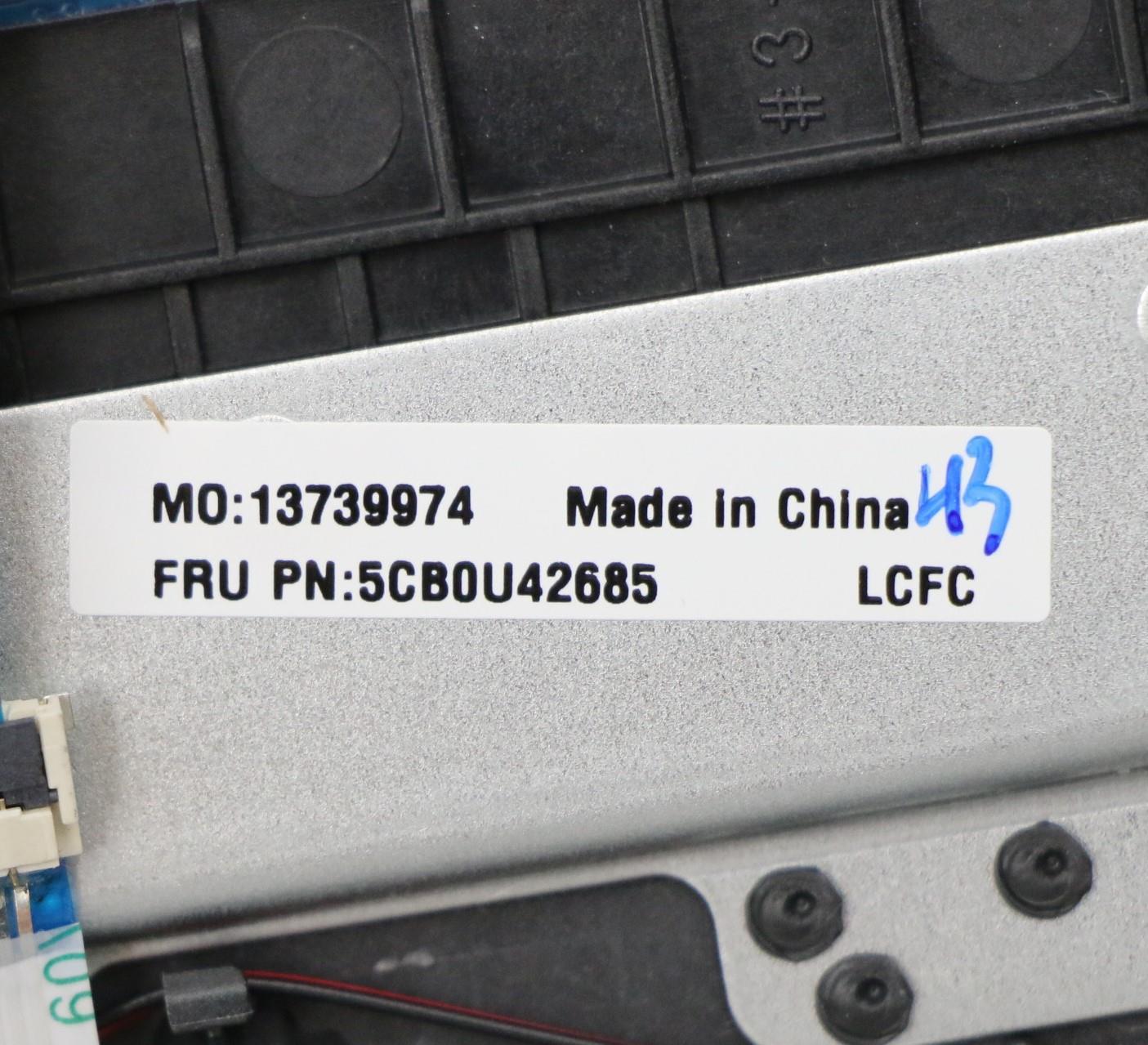 Lenovo Log Up Assy W/Kb Nfp Iron_Gray - 5CB0U42685