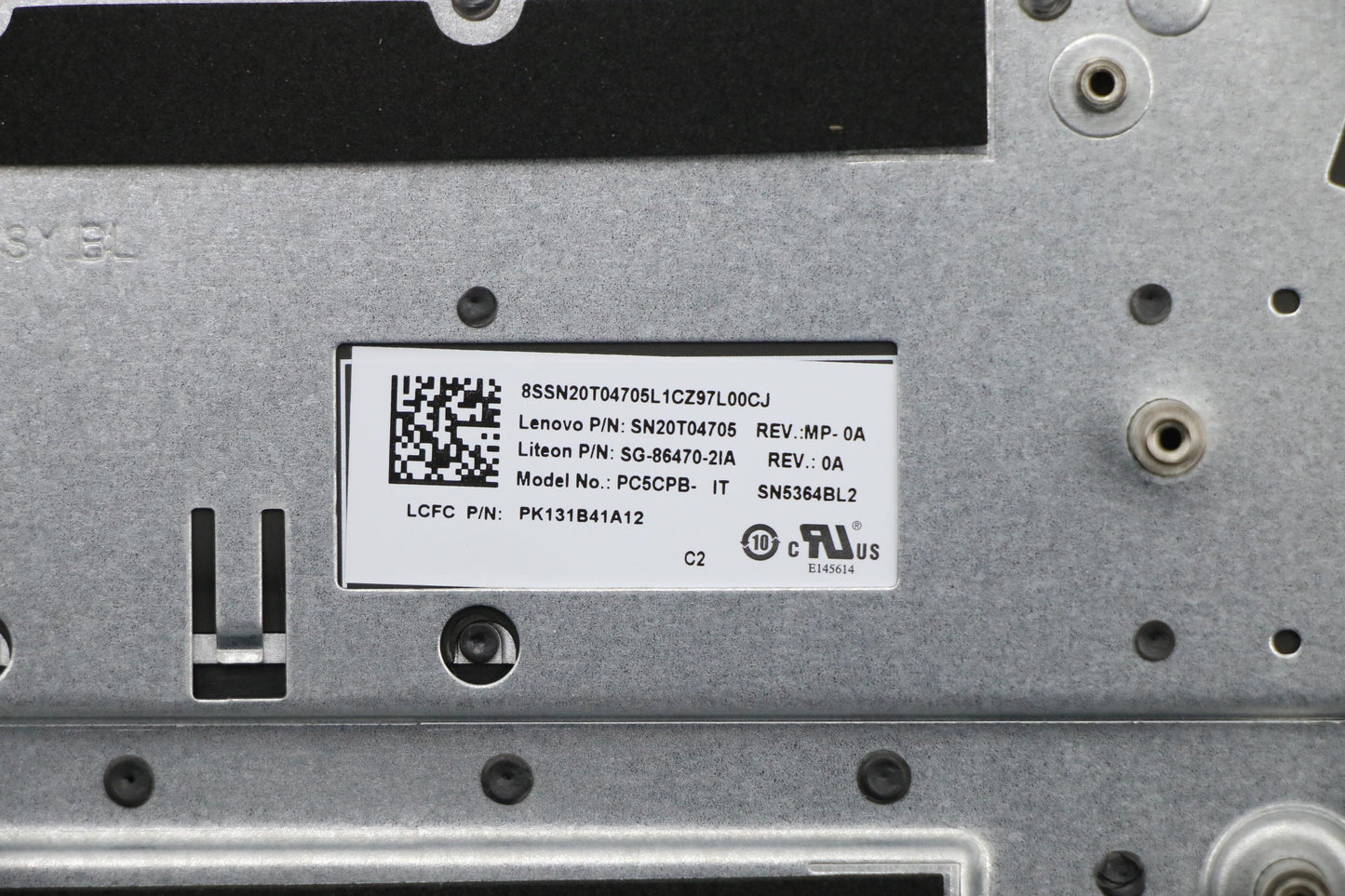 Lenovo Fg541 Log Up Assy G_Black Bl,I - 5CB0U42743