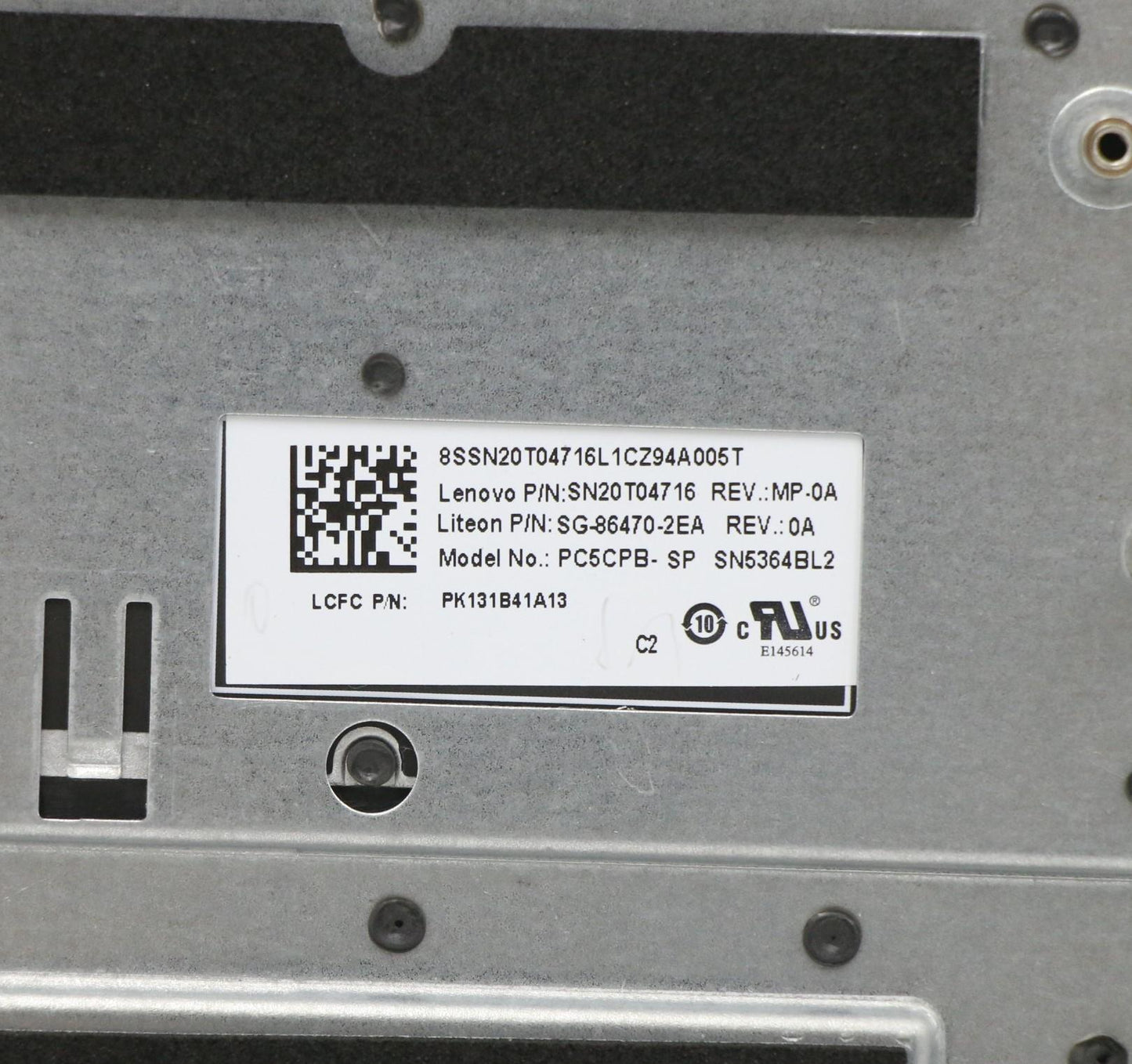Lenovo Fg541 Log Up Assy G_Black Bl,S - 5CB0U42754