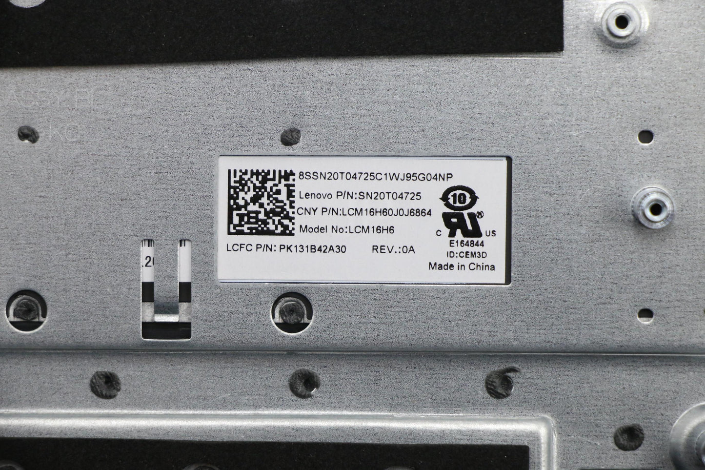 Lenovo Fg541 Log Up Assy G_Black Bl,J - 5CB0U42800