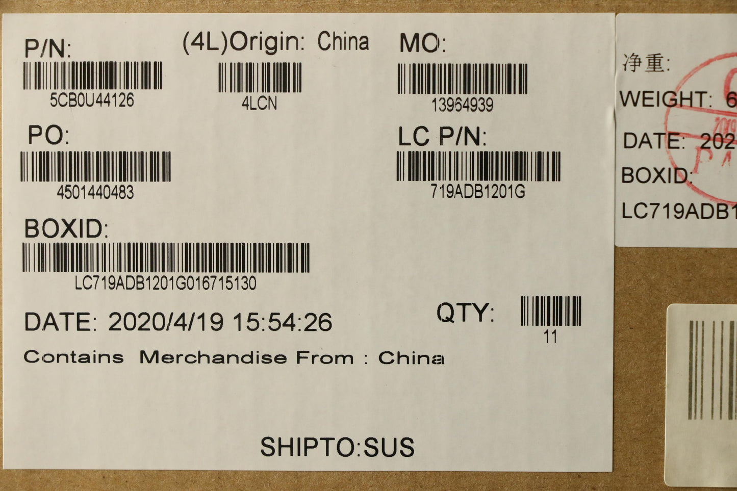 Lenovo Log Up Assy Mica-Ko - 5CB0U44126