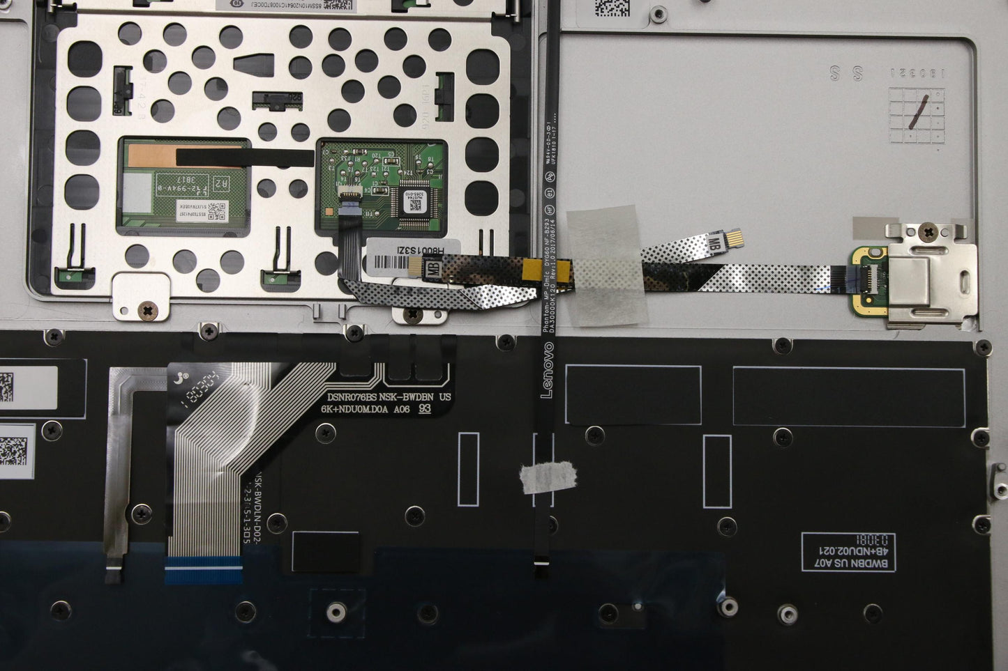 Lenovo C-Cover with Keyboard, USA English, Platinum, Backlight, Fingerprint - 5CB0V05279