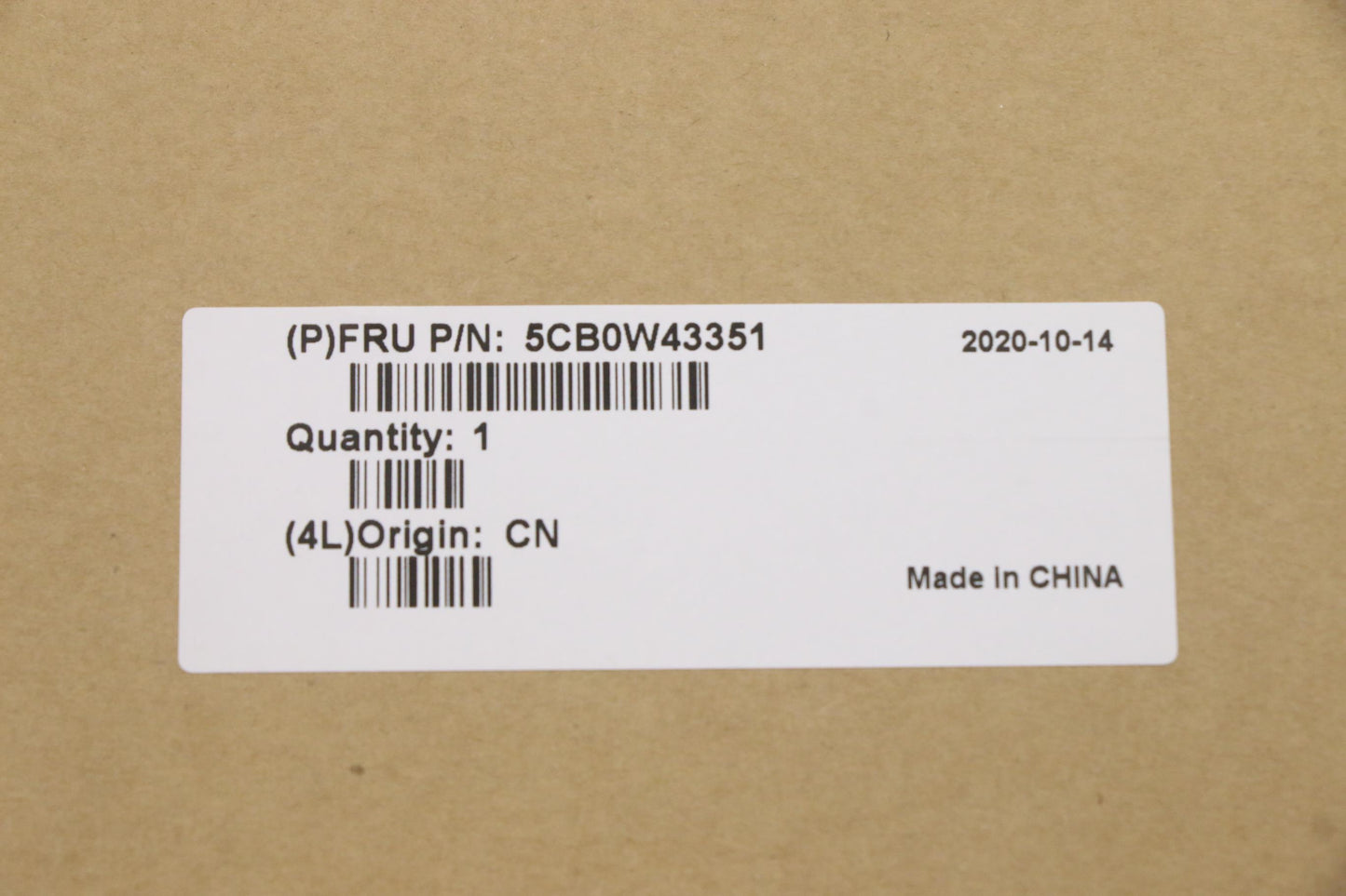 Lenovo Log Up Assy Texture Black Dis - 5CB0W43351