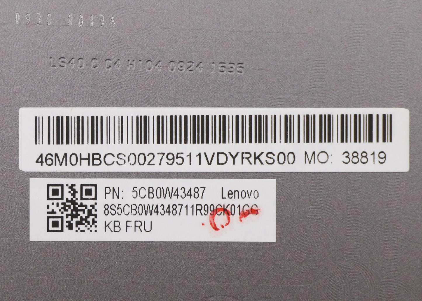 Lenovo Assembly Upper Case W Kb It Ig - 5CB0W43487