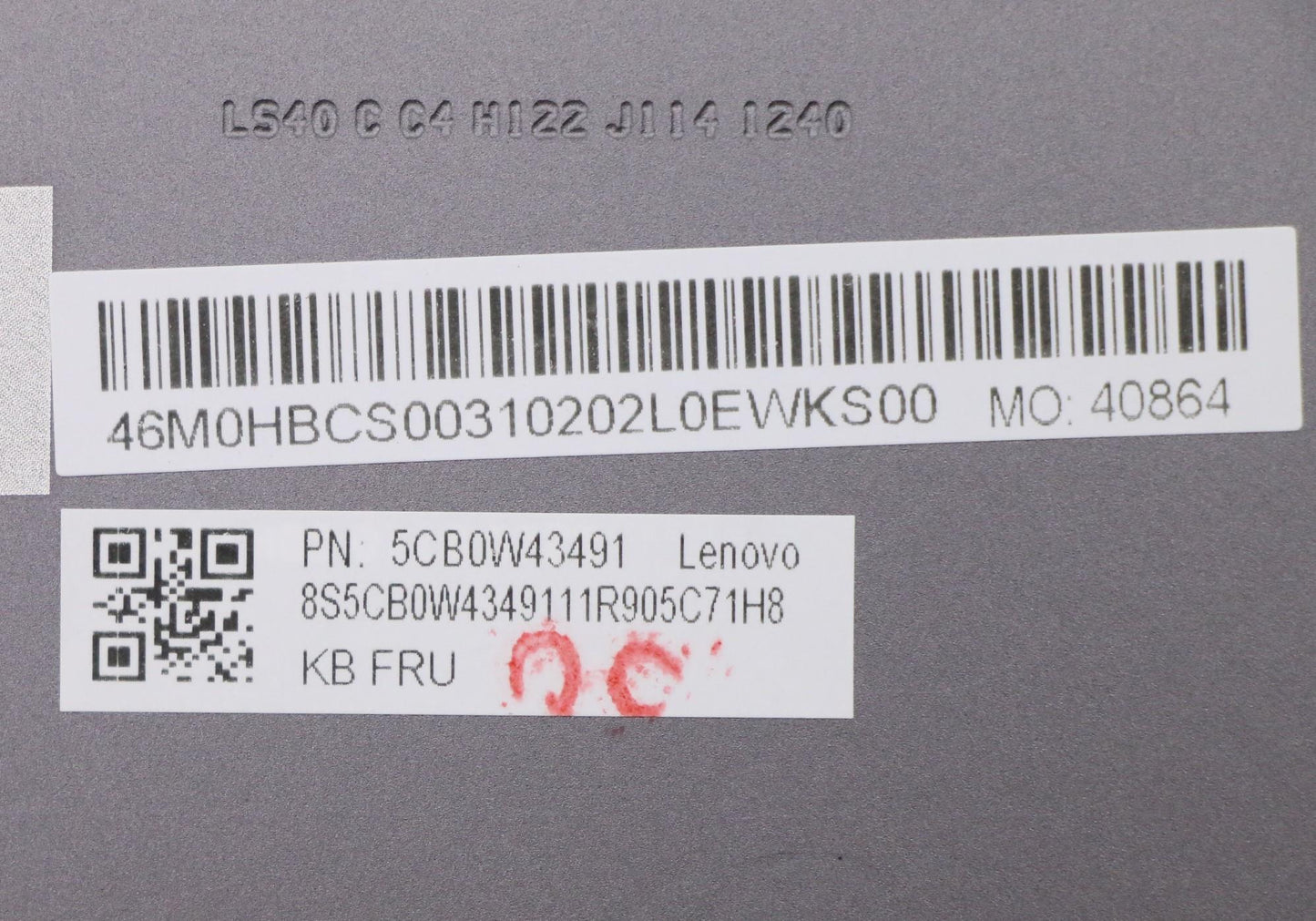 Lenovo Assembly Upper Case W Kb Nd Ig - 5CB0W43491