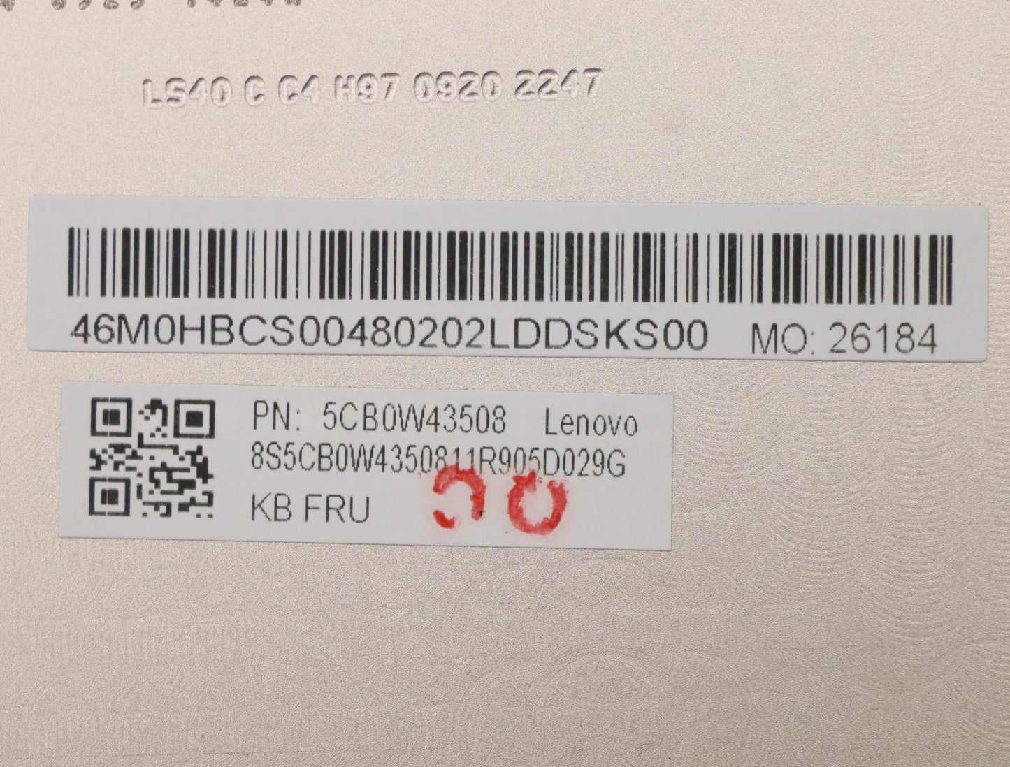 Lenovo Assembly Upper Case W Kb Us Mc - 5CB0W43508