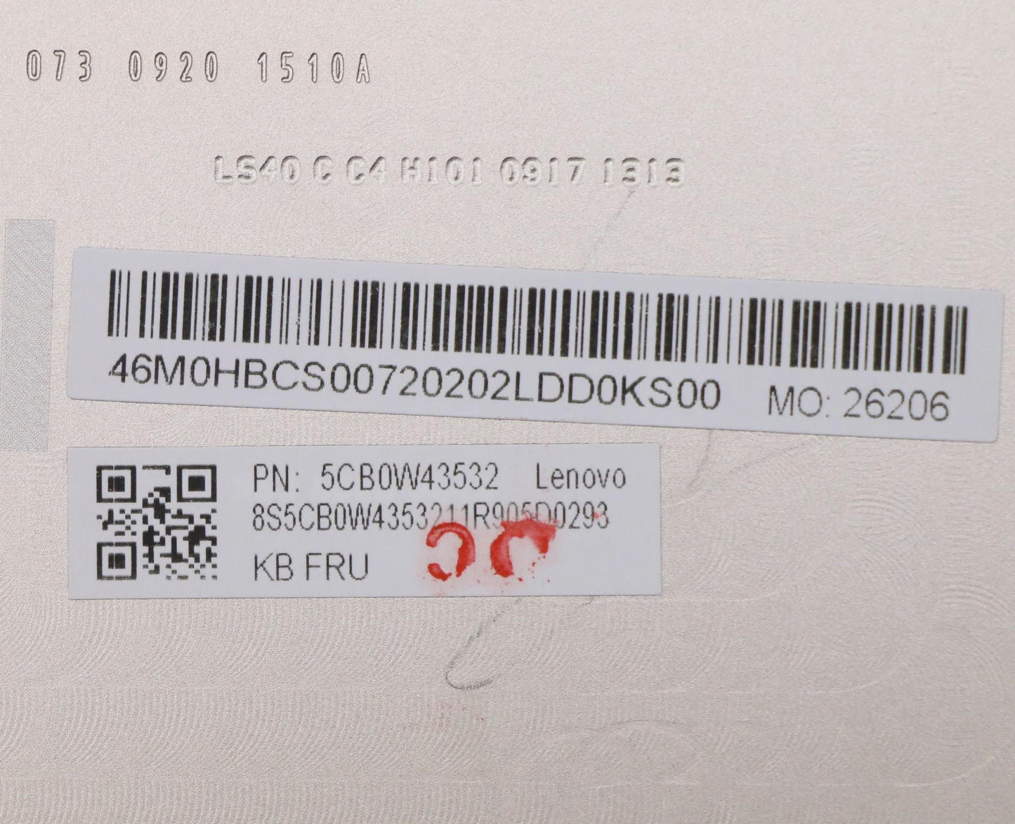 Lenovo Assembly Upper Case W Kb Uk Mc - 5CB0W43532