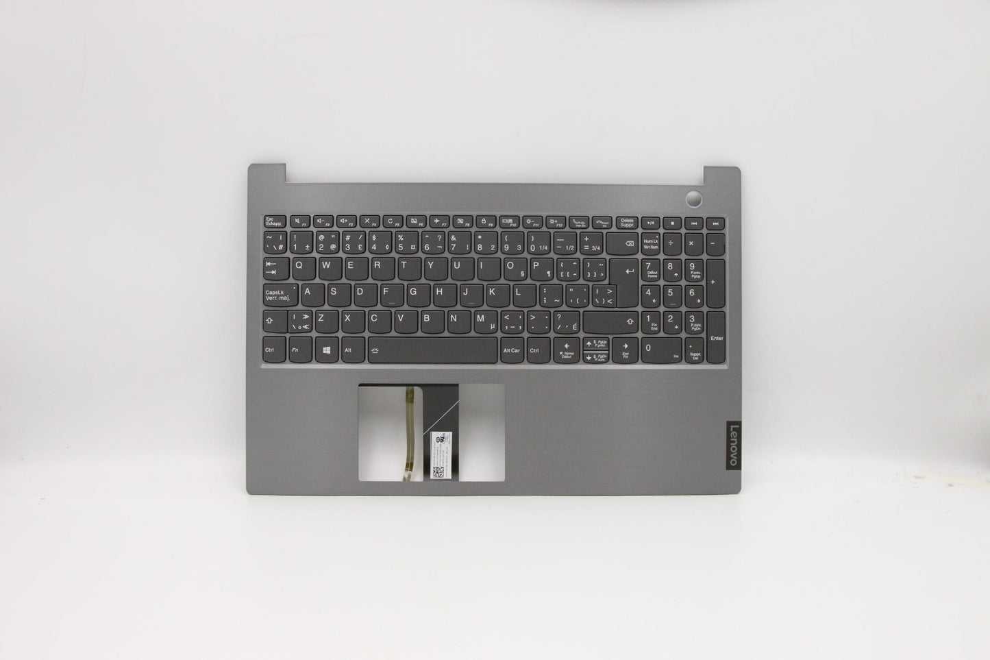 Lenovo C-Cover with Keyboard, Canadian French English, Mineral Grey, Backlit, with Fingerprint Reader - 5CB0W45220