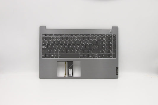 Lenovo C-Cover with Keyboard, Canadian French English, Mineral Grey, Backlit, with Fingerprint Reader - 5CB0W45220