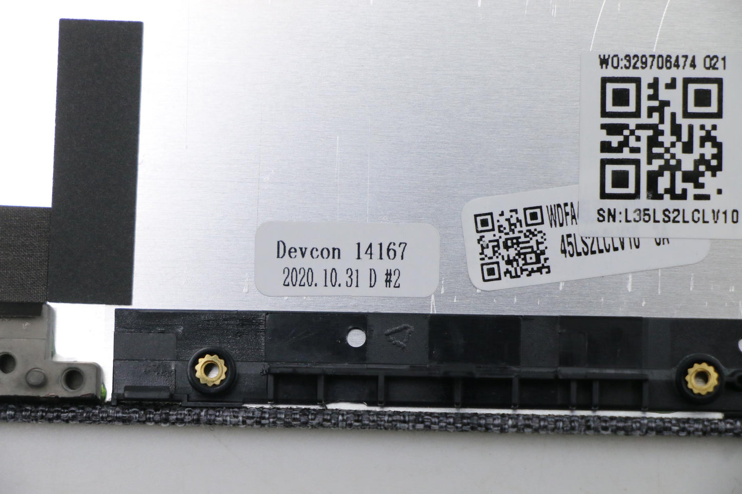 Lenovo LCD Cover, Silver Grey Fabric - 5CB0X55956