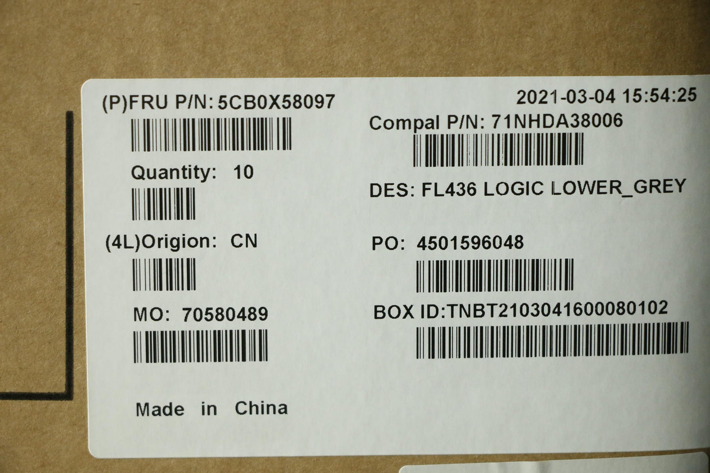 Lenovo Logic Lower Grey - 5CB0X58097