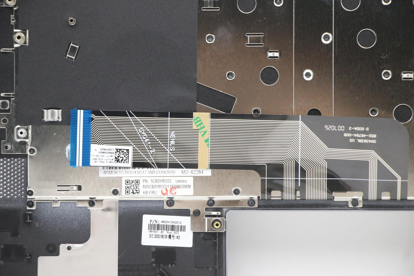 Lenovo C-Cover with Keyboard, USA English, Platinum Grey, Non-Backlit - 5CB0Y85332