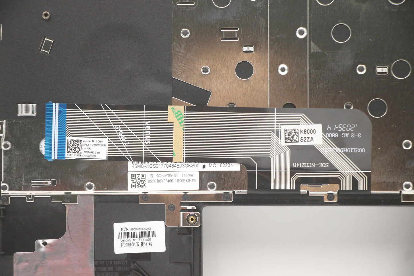 Lenovo C-Cover with Keyboard, Canadian French-English, Grey, Non-Backlight - 5CB0Y85466