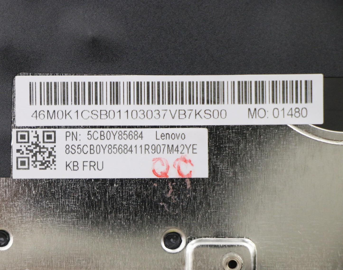 Lenovo C-Cover with Keyboard, US English, Platinum Grey, Backlit, Non-Fingerprint Compatible - 5CB0Y85684