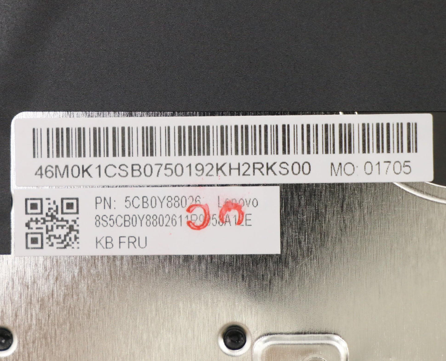 Lenovo Upper Case Assembly with USA Keyboard, Platinum Grey - 5CB0Y88026