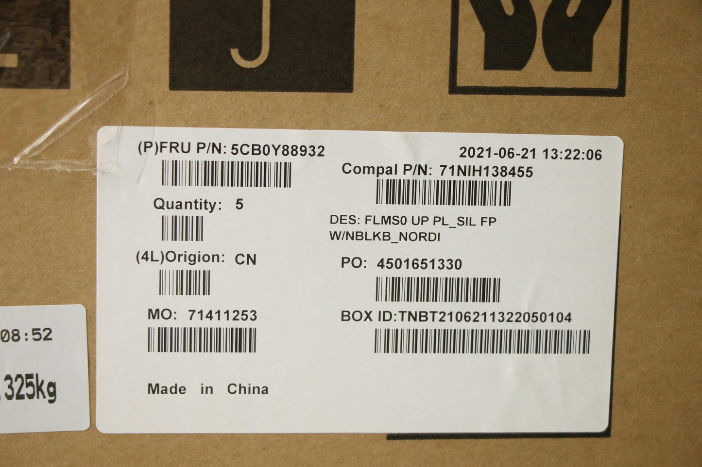 Lenovo Up Pl_Sil Fp W/Nblkb_Nordi - 5CB0Y88932