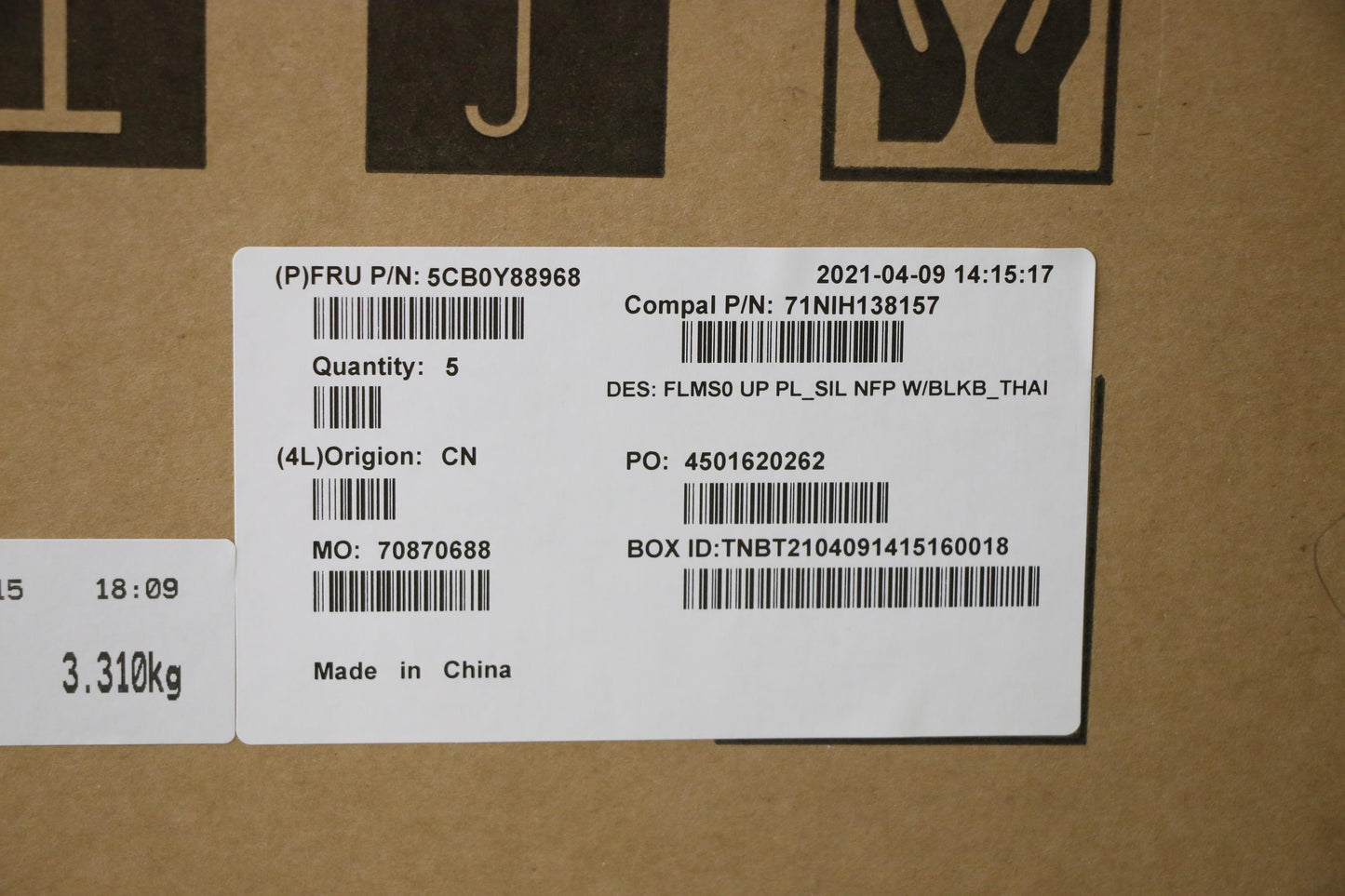Lenovo Up Pl_Sil Nfp W/Blkb_Thai - 5CB0Y88968