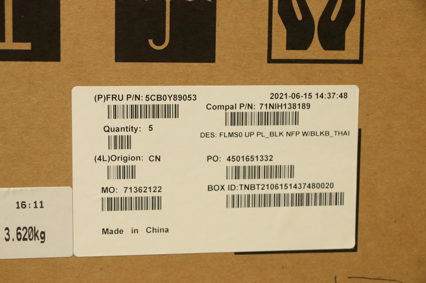 Lenovo Up Pl_Blk Nfp W/Blkb_Thai - 5CB0Y89053