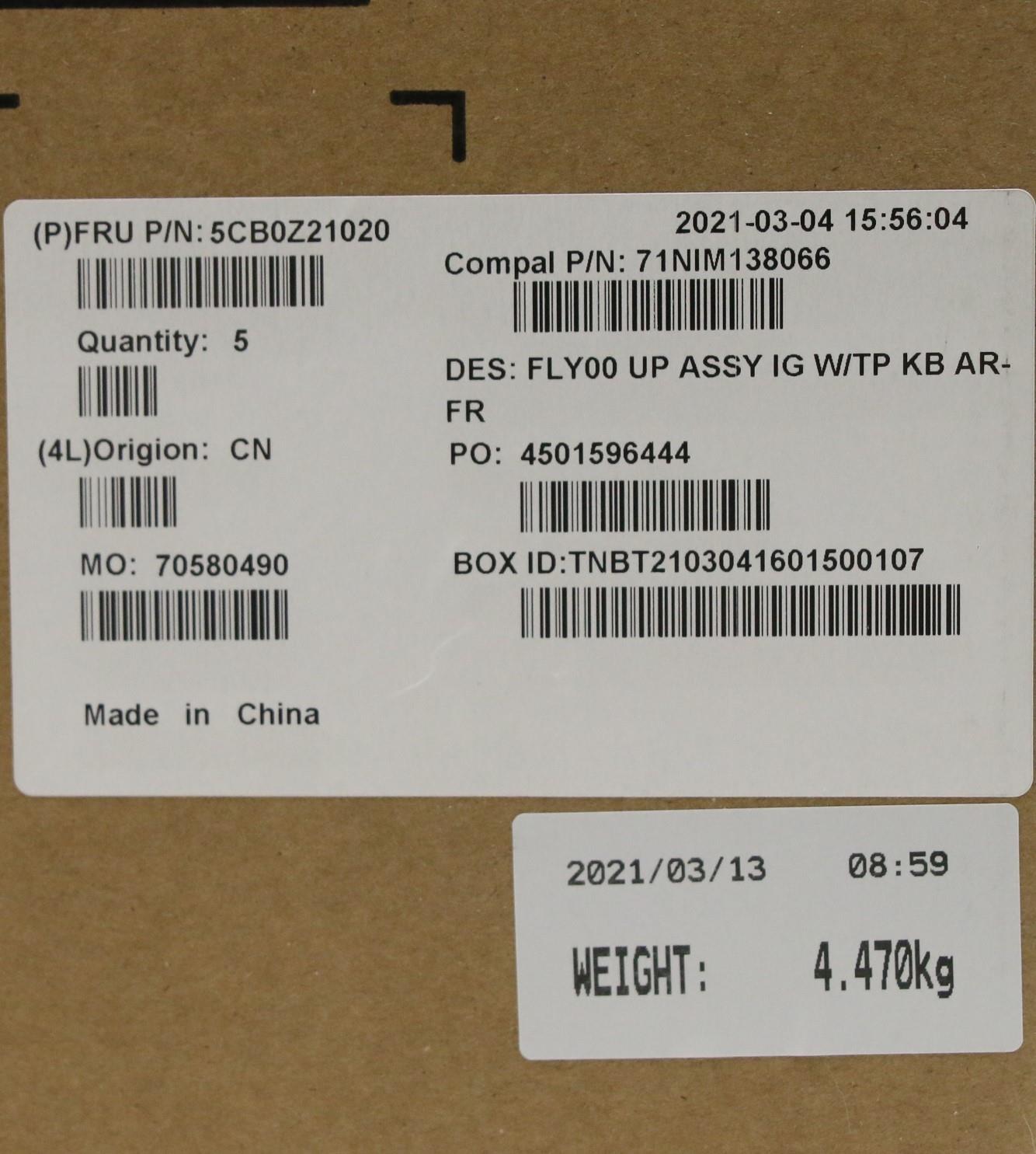Lenovo Cover Uppercase Asm C81Yt Kb A - 5CB0Z21020
