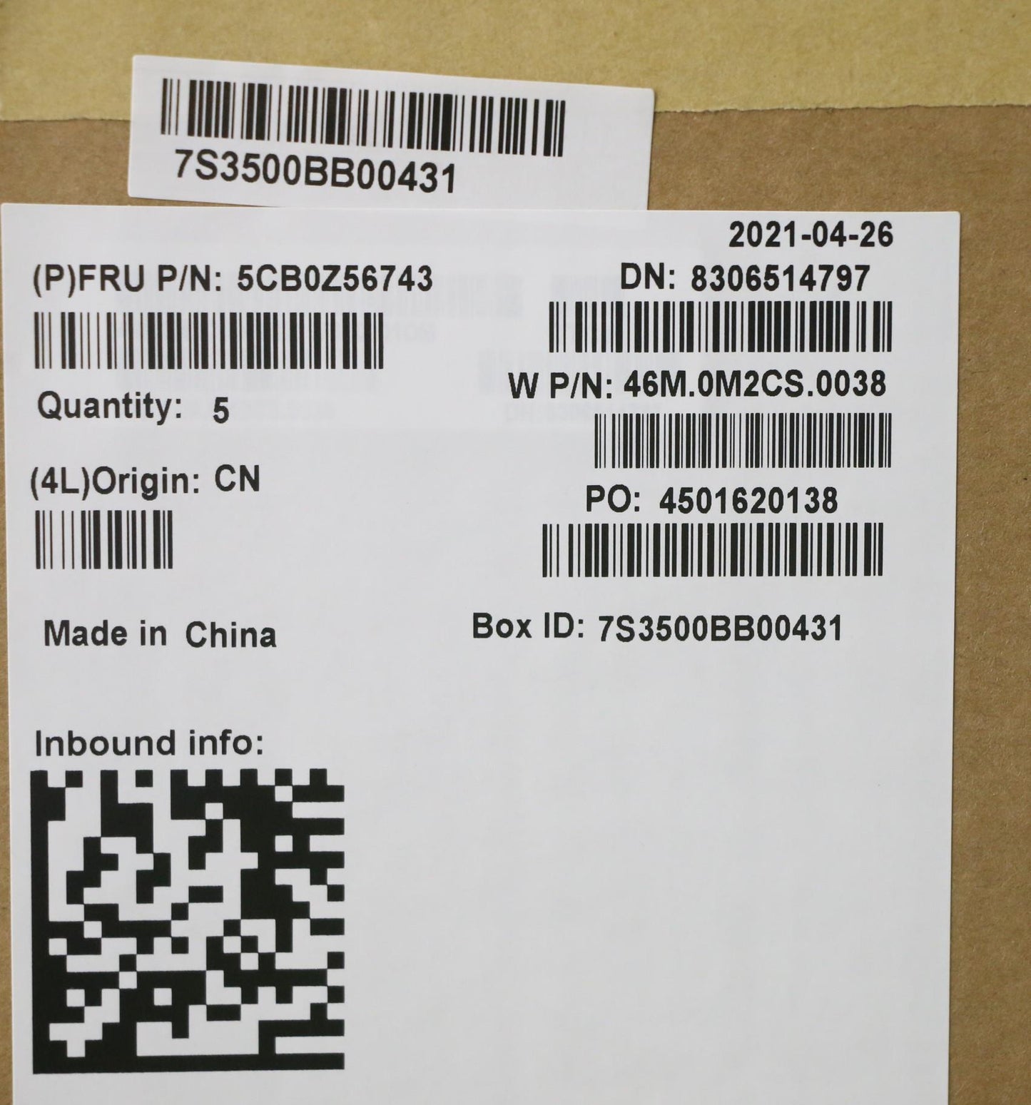 Lenovo Cover Upper Case Asm_Ar-E W 82 - 5CB0Z56743