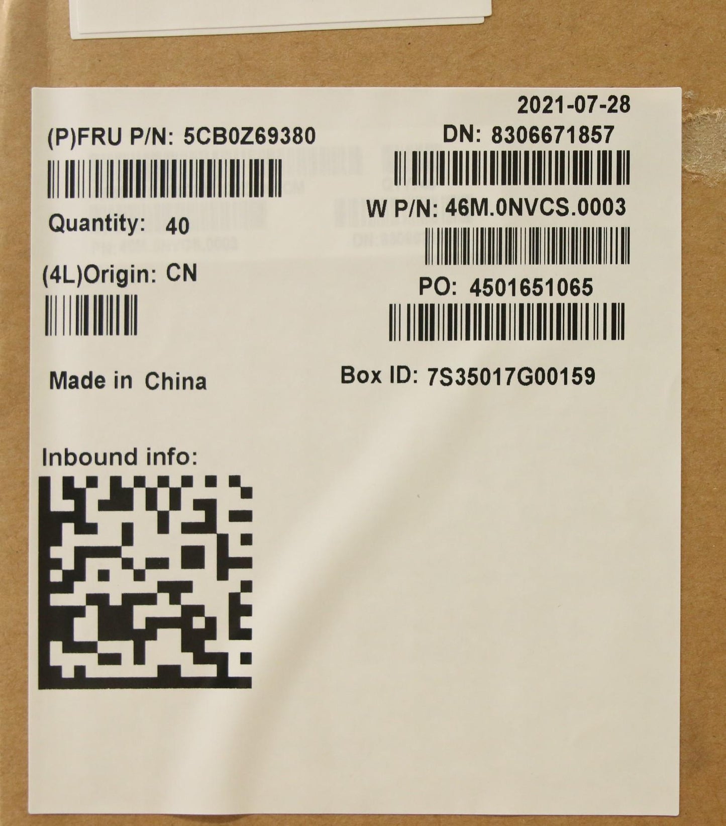 Lenovo Cover Fru Cover Cover,D Cover - 5CB0Z69380