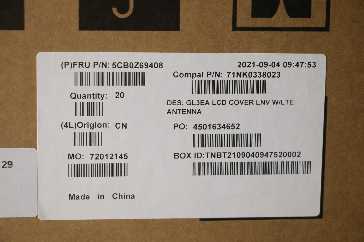 Lenovo Cover Fru Cover A Cover_Lnv Lt - 5CB0Z69408