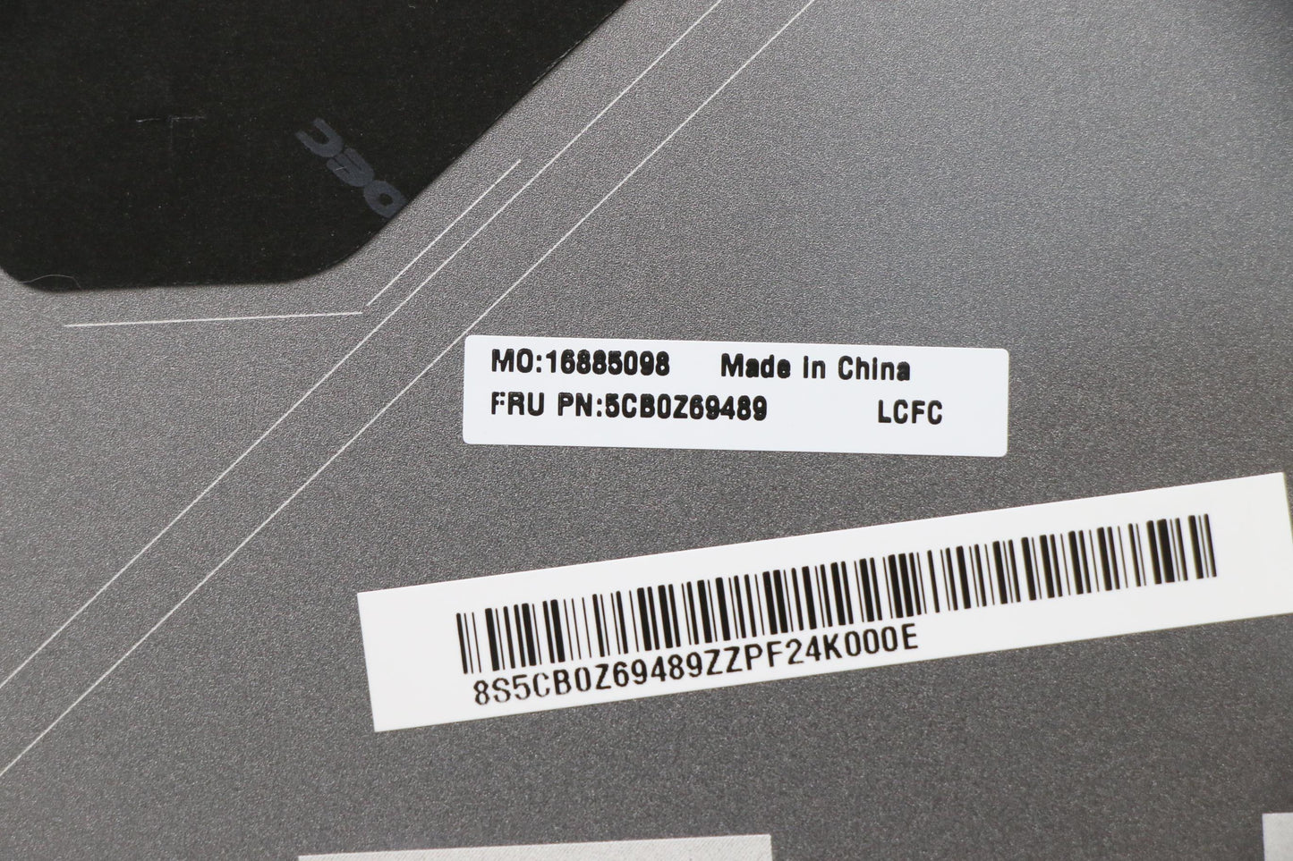 Lenovo A-Cover Assembly, Silver - 5CB0Z69489